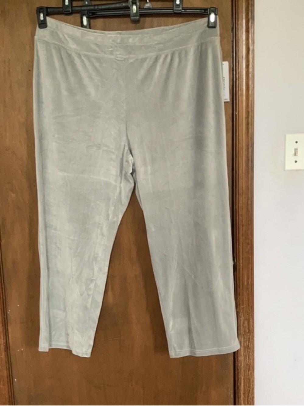 Sportelle gray velour velvet soft comfy pull on pant 2X